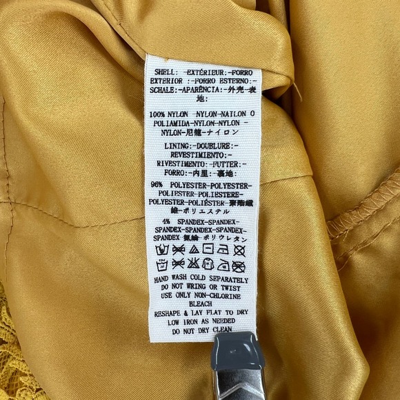 FREE PEOPLE Honey Lace Mini Dress Womens 0 Marigold Yellow Sleeveless NWT - Picture 15 of 16